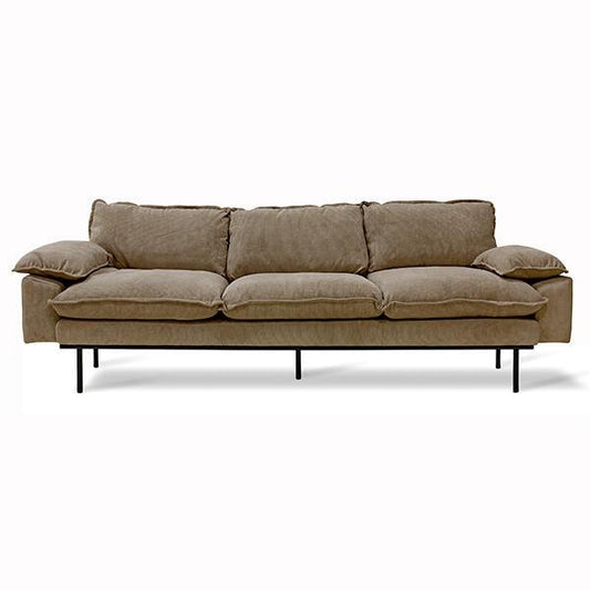 Canapea maro din poliester pentru 4 persoane Retro HK Living