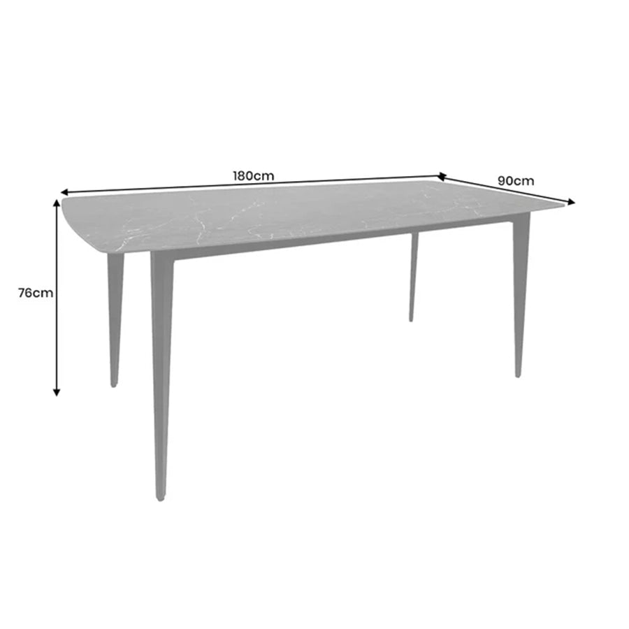 Masa dining gri antracit din ceramica 180 cm Milano