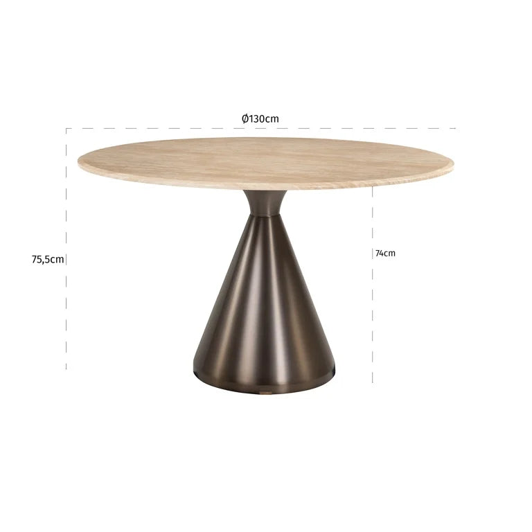 Masa dining bej rotunda 130 cm Montgommery