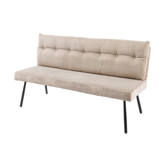 Banca bej din catifea 160 cm Big George