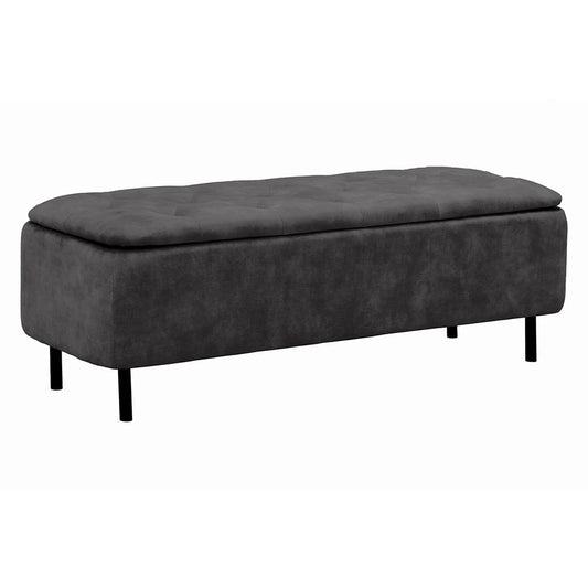 Banca gri cu depozitare din catifea En Vogue