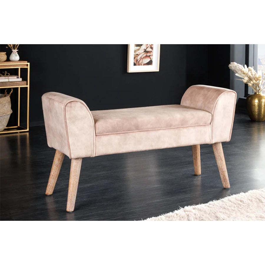 Bancheta bej din catifea Scarlett