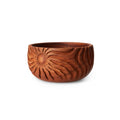 Bol decorativ maro din lemn sculptat Hand M