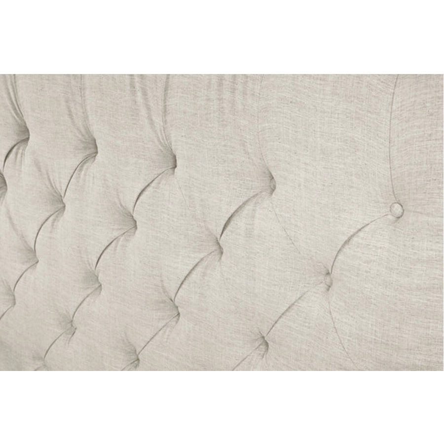 Cadru pat bej din tesatura 180 x 200 Chesterfield Paris