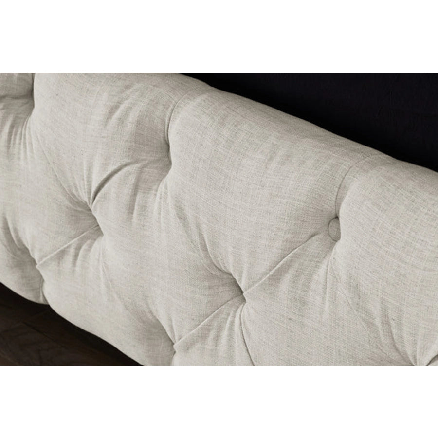 Cadru pat bej din tesatura 180 x 200 Chesterfield Paris