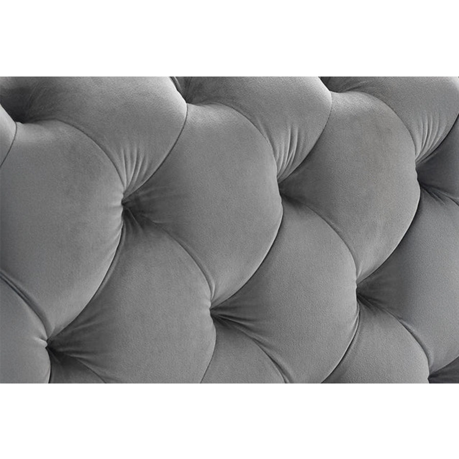 Cadru pat gri din catifea 180 x 200 Modern Barock