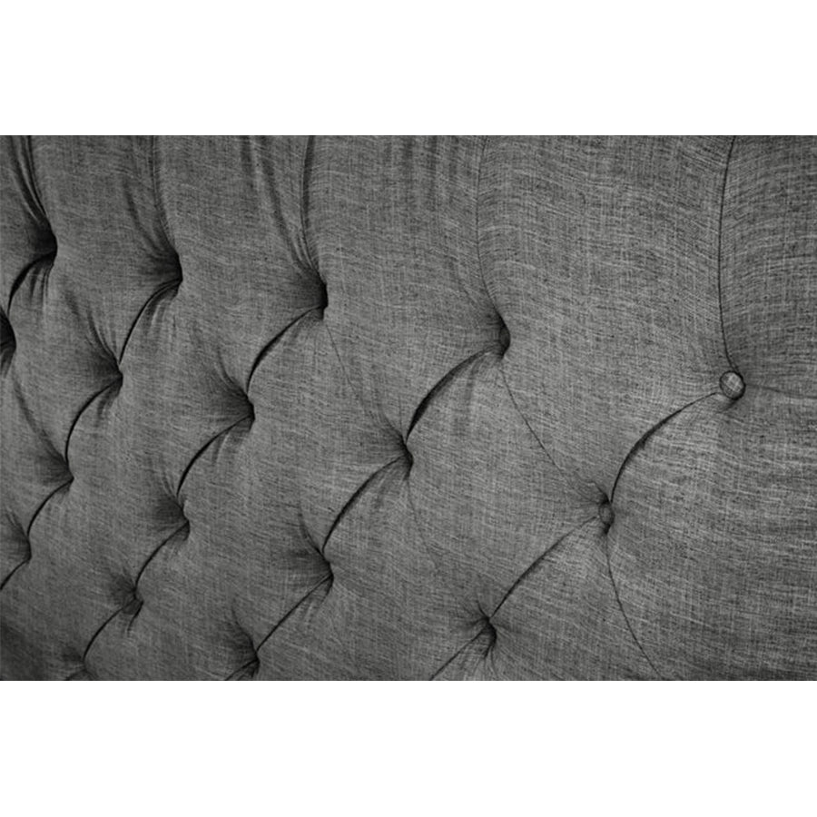 Cadru pat gri din tesatura 180 x 200 Chesterfield Paris