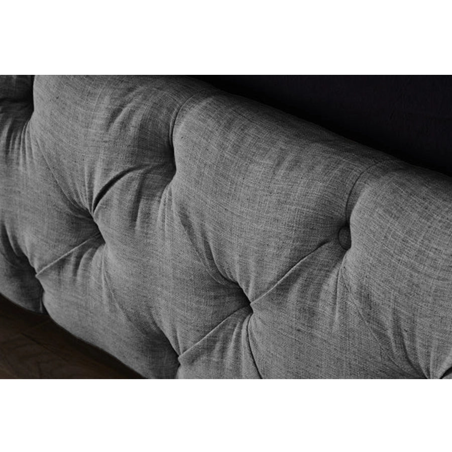 Cadru pat gri din tesatura 180 x 200 Chesterfield Paris
