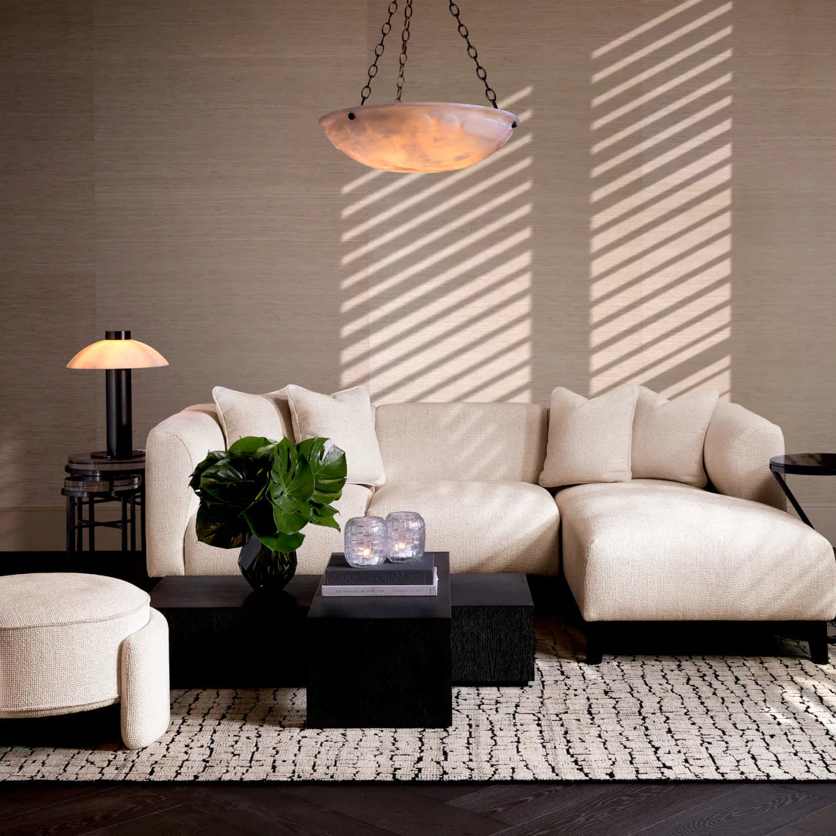 Canapea alba cu colt Corso Lounge Right Eichholtz