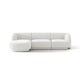 Canapea alba cu colt boucle Miley Left