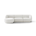 Canapea alba cu colt boucle Miley Left