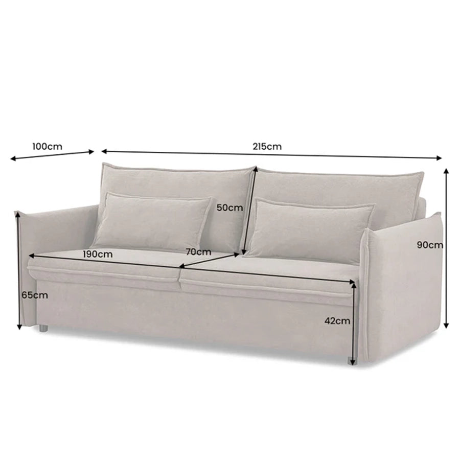 Canapea extensibila grej din poliester 215 cm Apertment