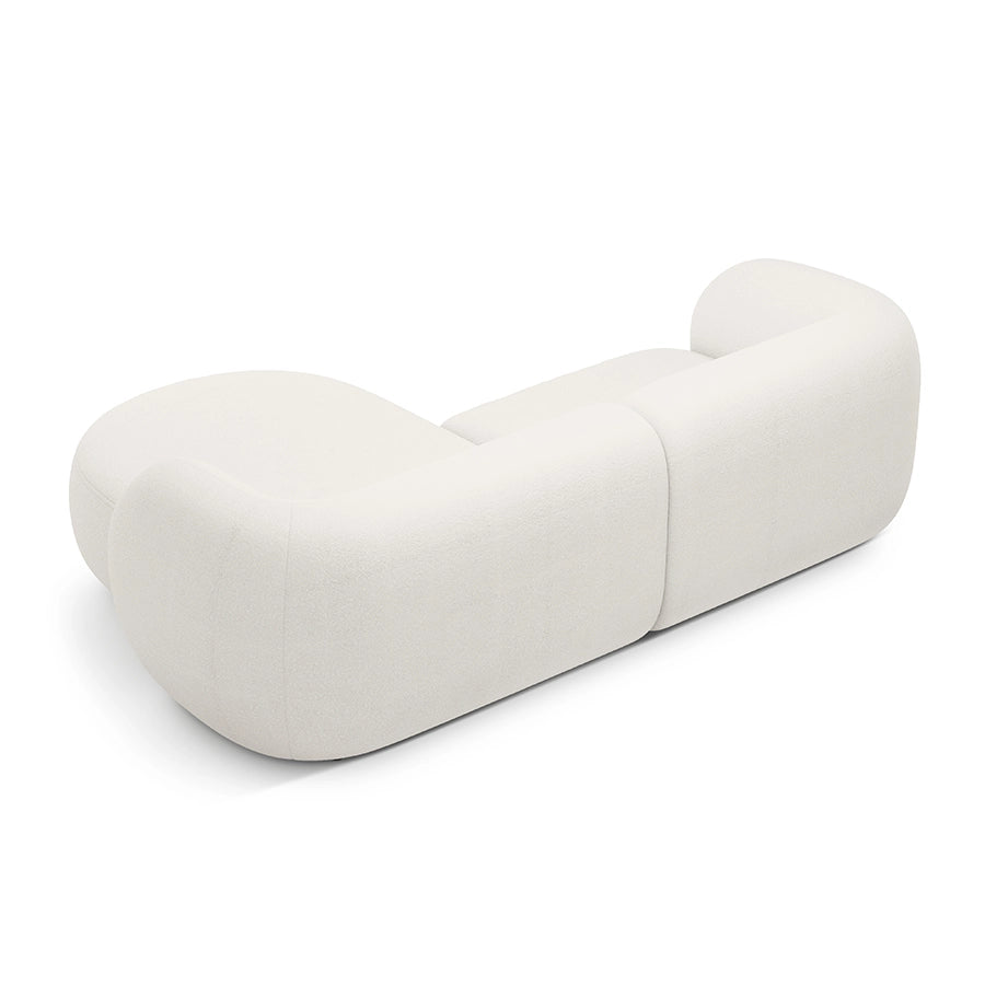 Canapea alba cu colt 255 cm Boucle Kate Right