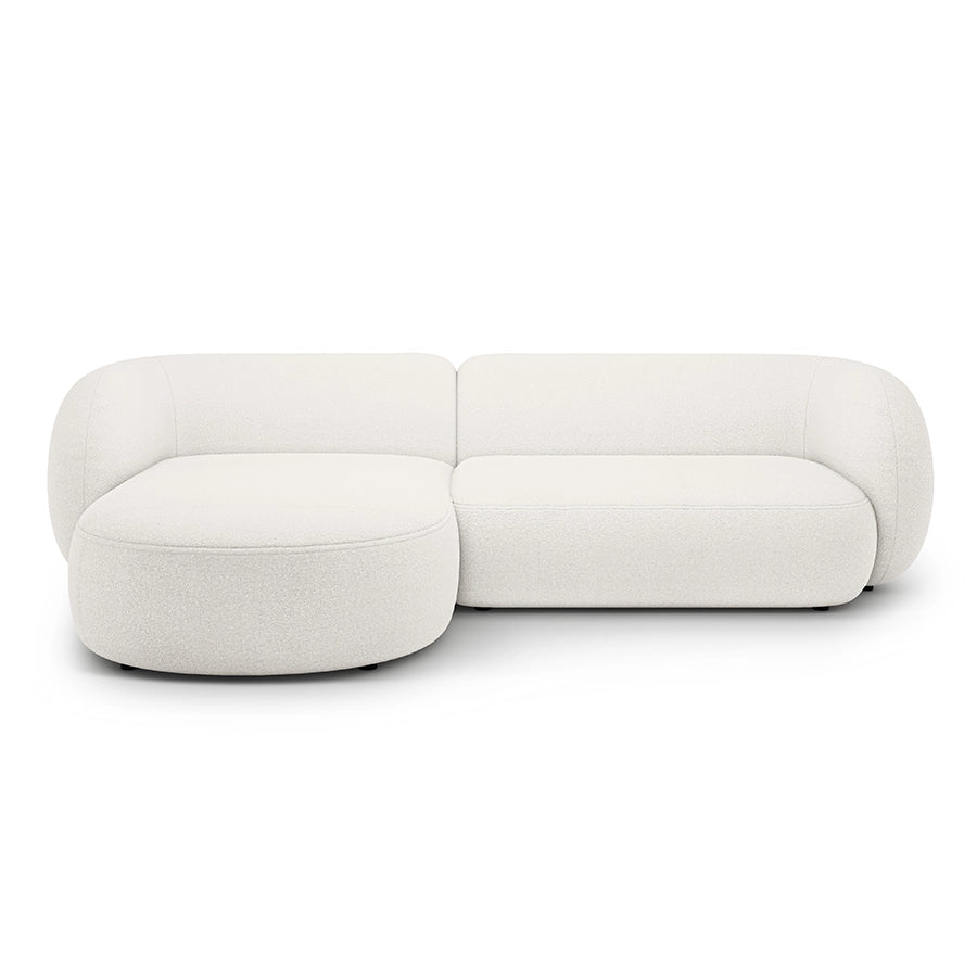 Canapea alba cu colt Left Boucle Kate