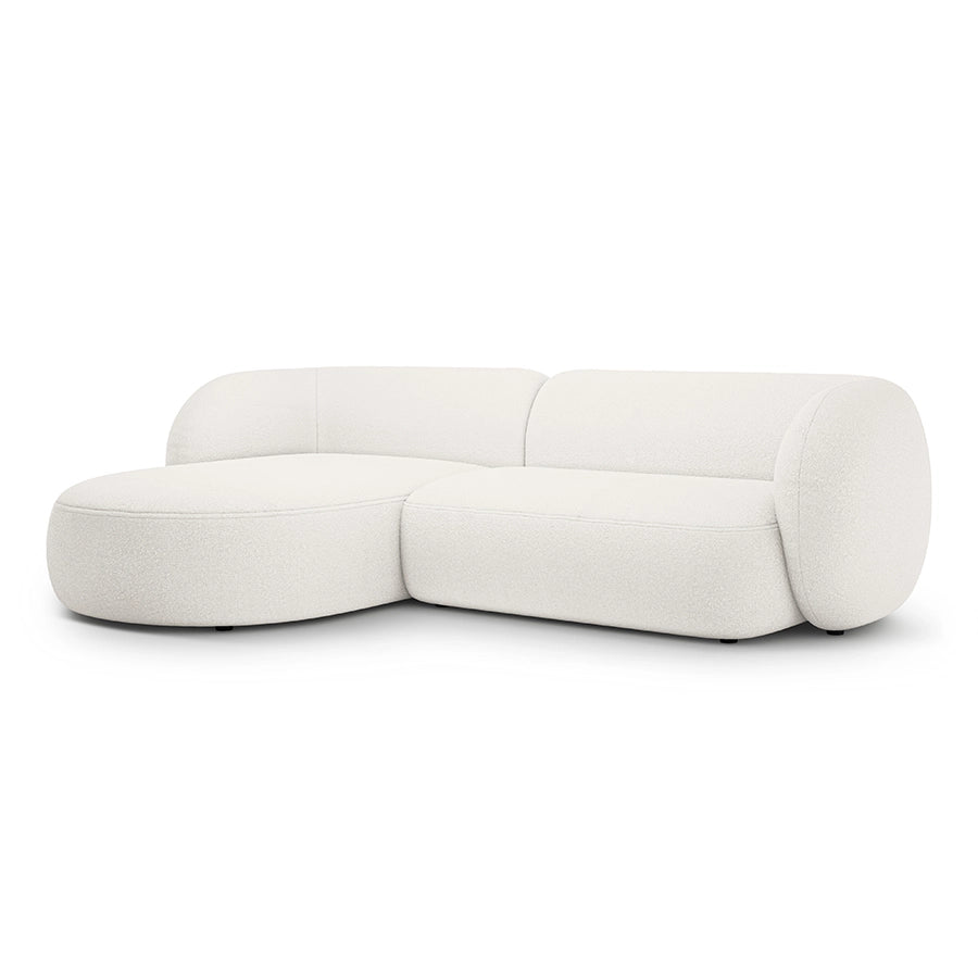 Canapea alba cu colt Left Boucle Kate