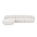 Canapea alba cu colt boucle Miley Left