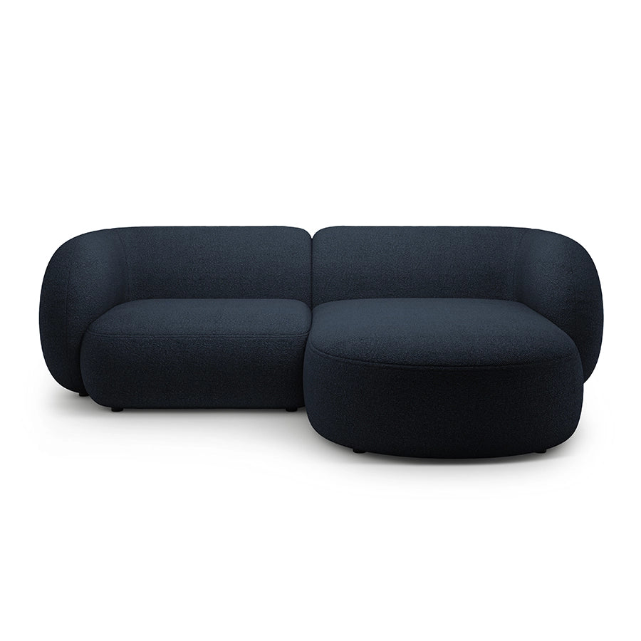 Canapea albastra cu colt 255 cm Boucle Kate Right