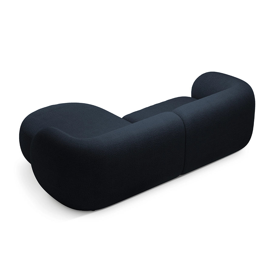 Canapea albastra cu colt 255 cm Boucle Kate Right