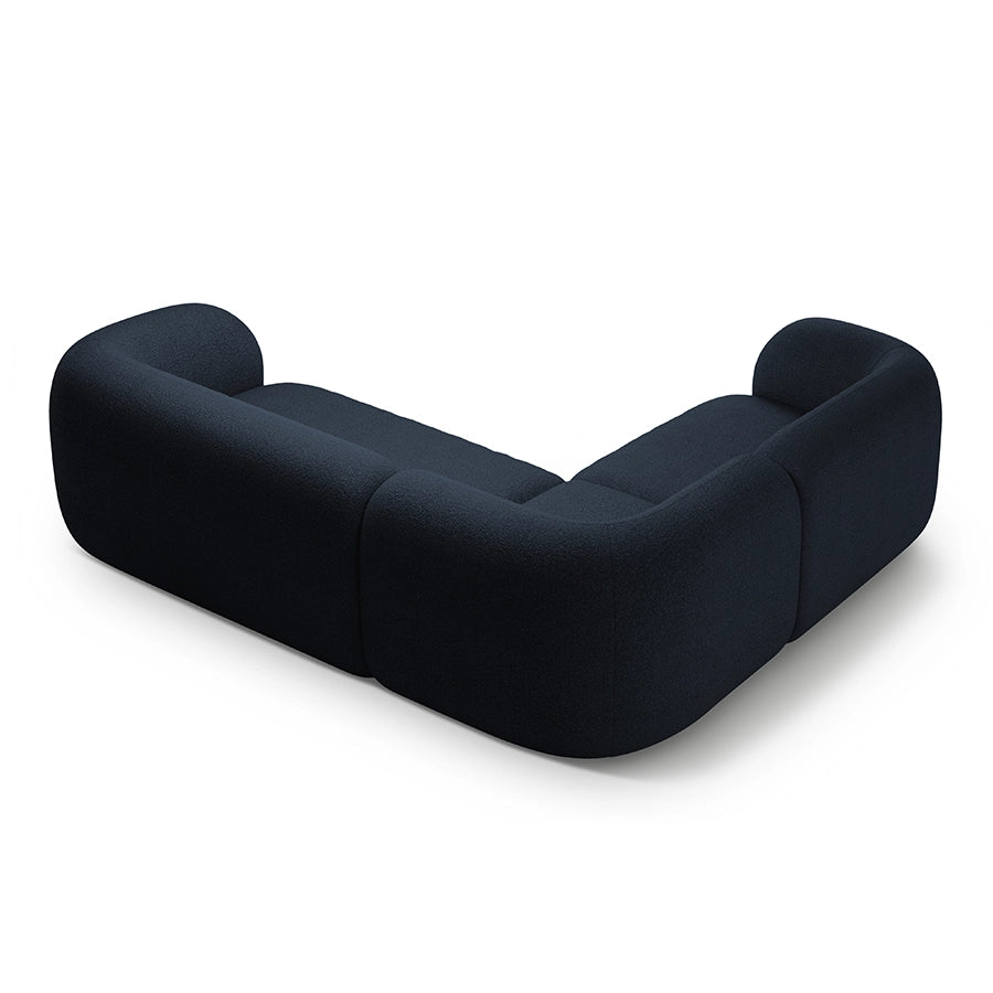 Canapea albastra cu colt boucle Domo Left