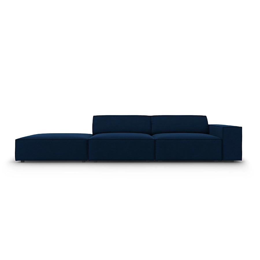 Canapea albastra din catifea cu 3 locuri Jodie