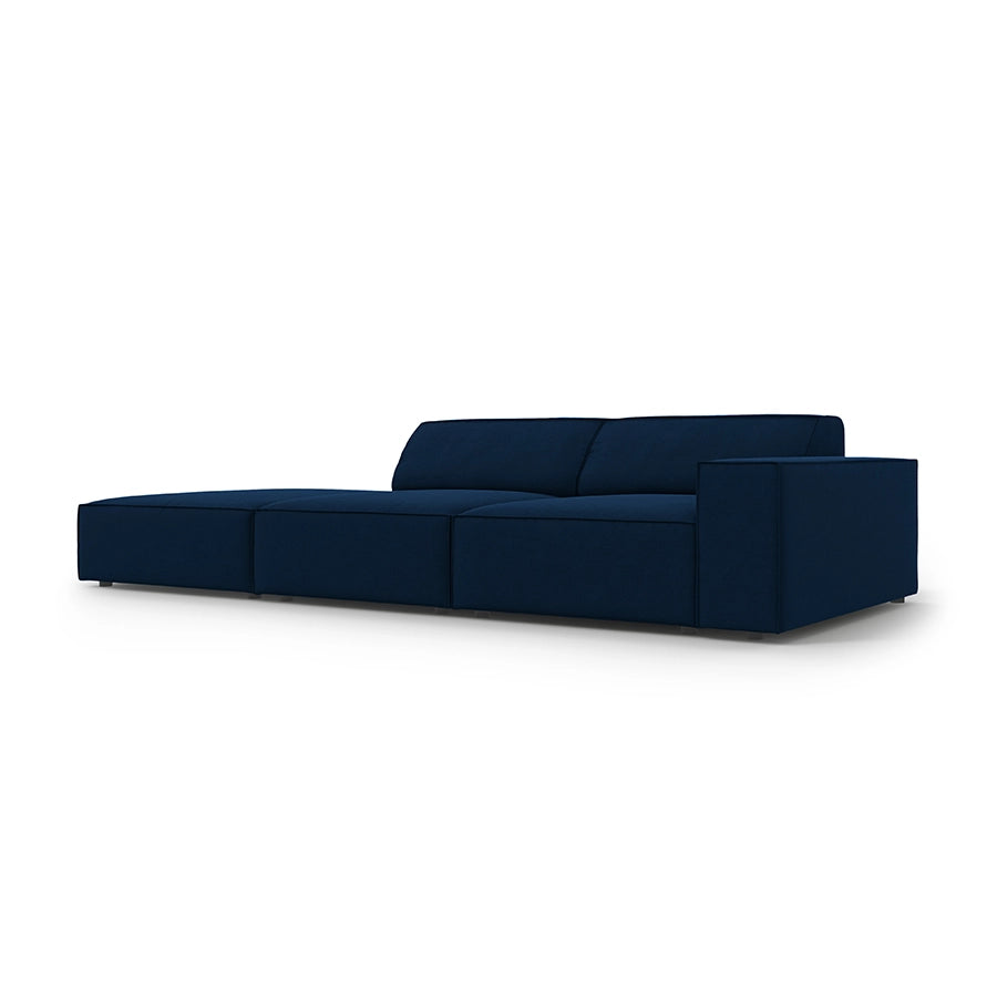 Canapea albastra din catifea cu 3 locuri Jodie