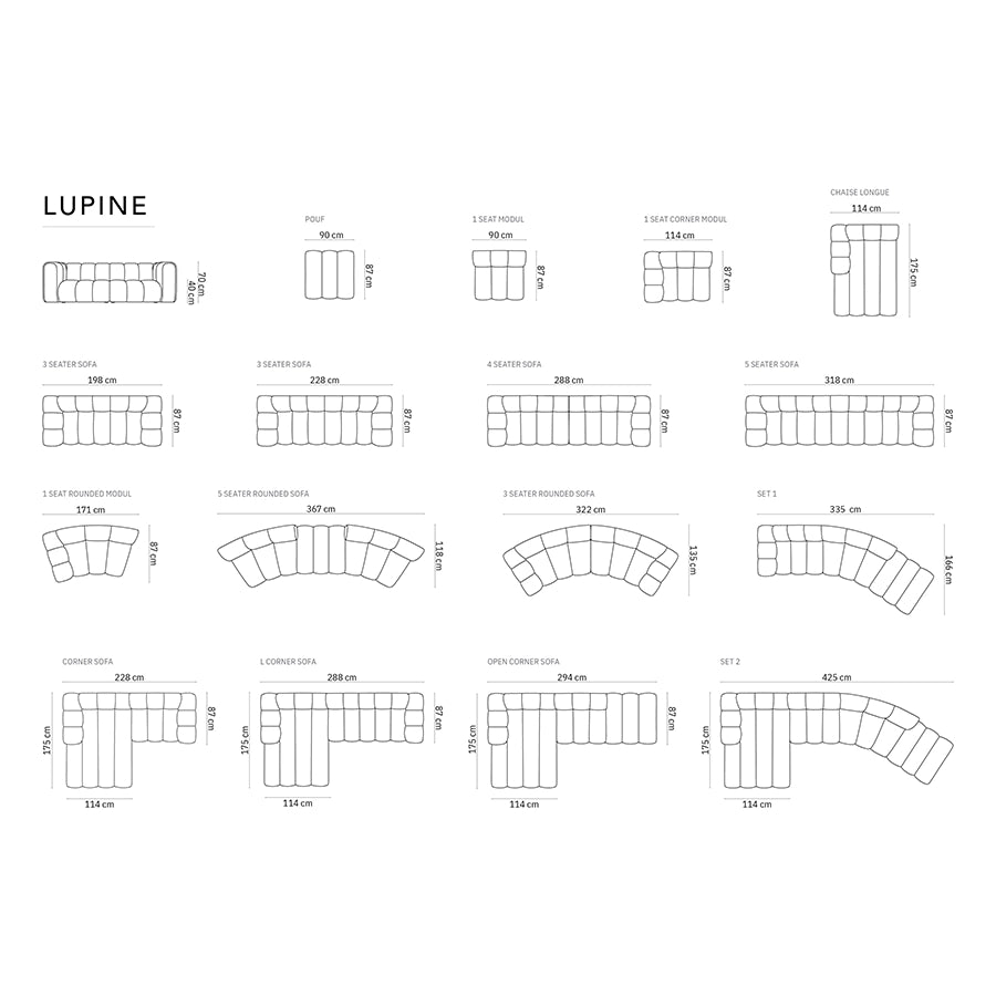 Canapea albastra din catifea pentru 3 persoane Lupine