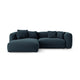 Canapea albastra extensibila din textil Martina Left