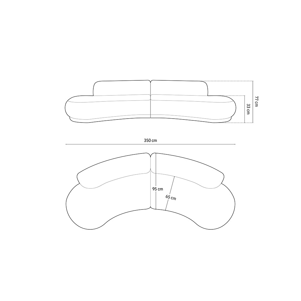 Canapea alb ivory pentru 4 persoane Boucle Flow