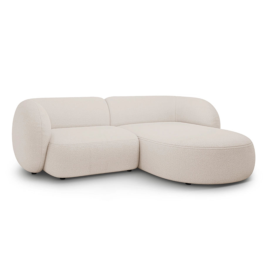 Canapea bej cu colt 255 cm Boucle Kate Right