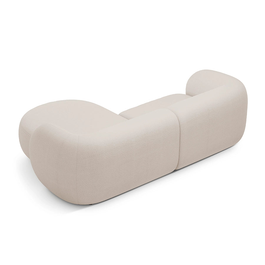 Canapea bej cu colt 255 cm Boucle Kate Right