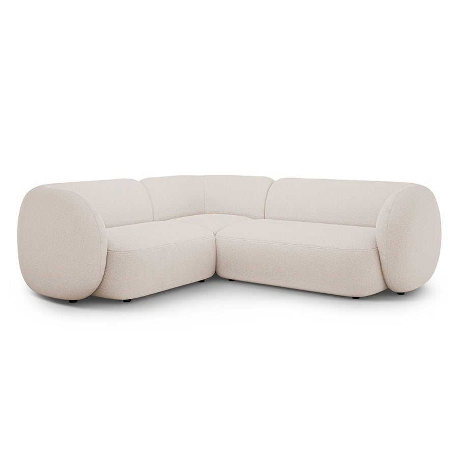 Canapea bej cu colt boucle Domo Left