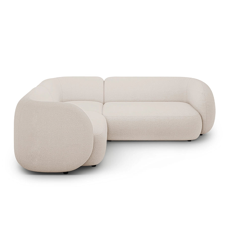 Canapea bej cu colt boucle Domo Left