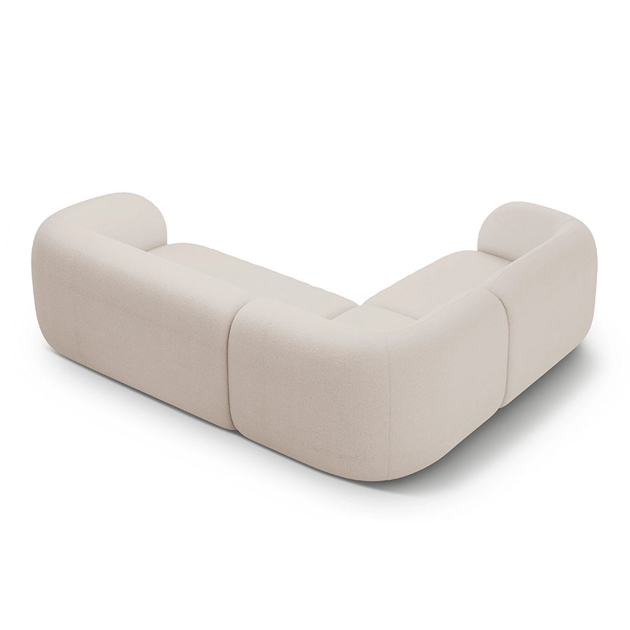 Canapea bej cu colt boucle Domo Left