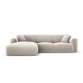 Canapea bej deschis cu colt din catifea 260 cm Nolio Left