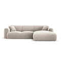 Canapea bej deschis cu colt din catifea 260 cm Nolio Right