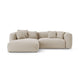 Canapea bej deschis extensibila din textil Martina Left