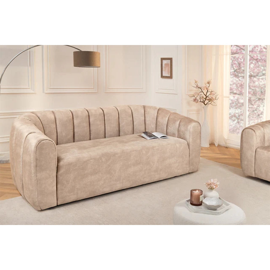 Canapea bej din catifea 200 cm Babylon