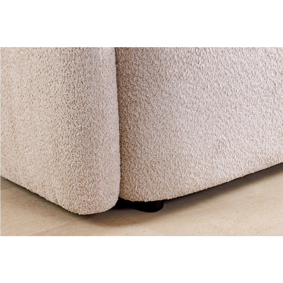 Canapea bej din material buclat 200 cm Art Deco