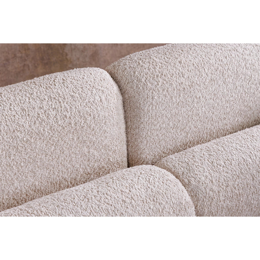 Canapea bej din material buclat 200 cm Art Deco