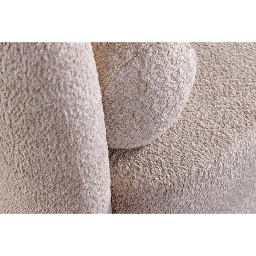Canapea bej din material buclat 200 cm Art Deco