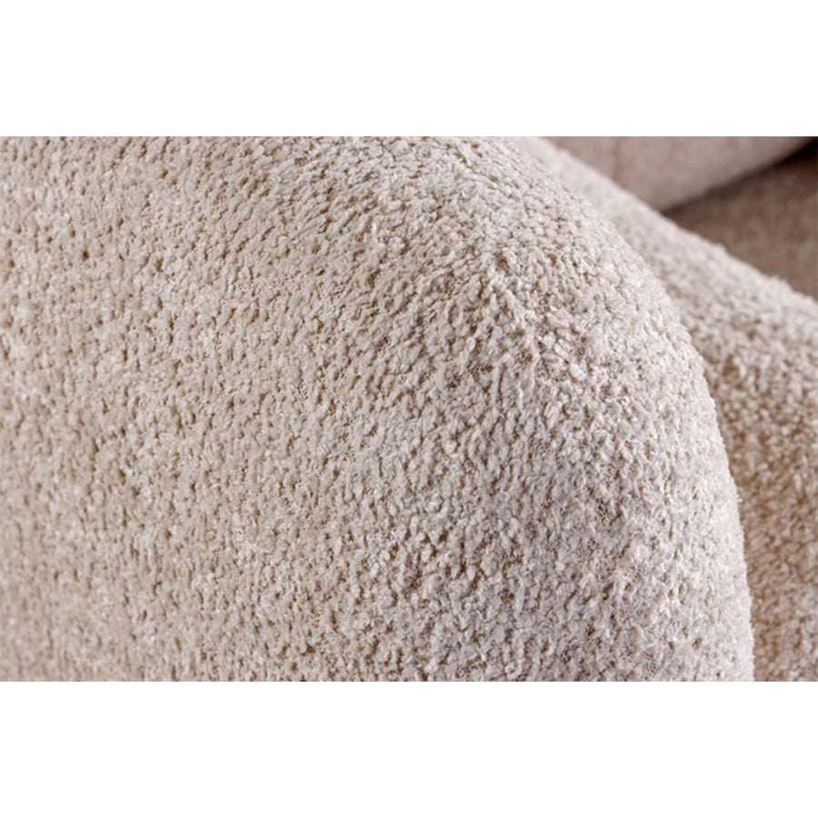 Canapea bej din material buclat 200 cm Art Deco