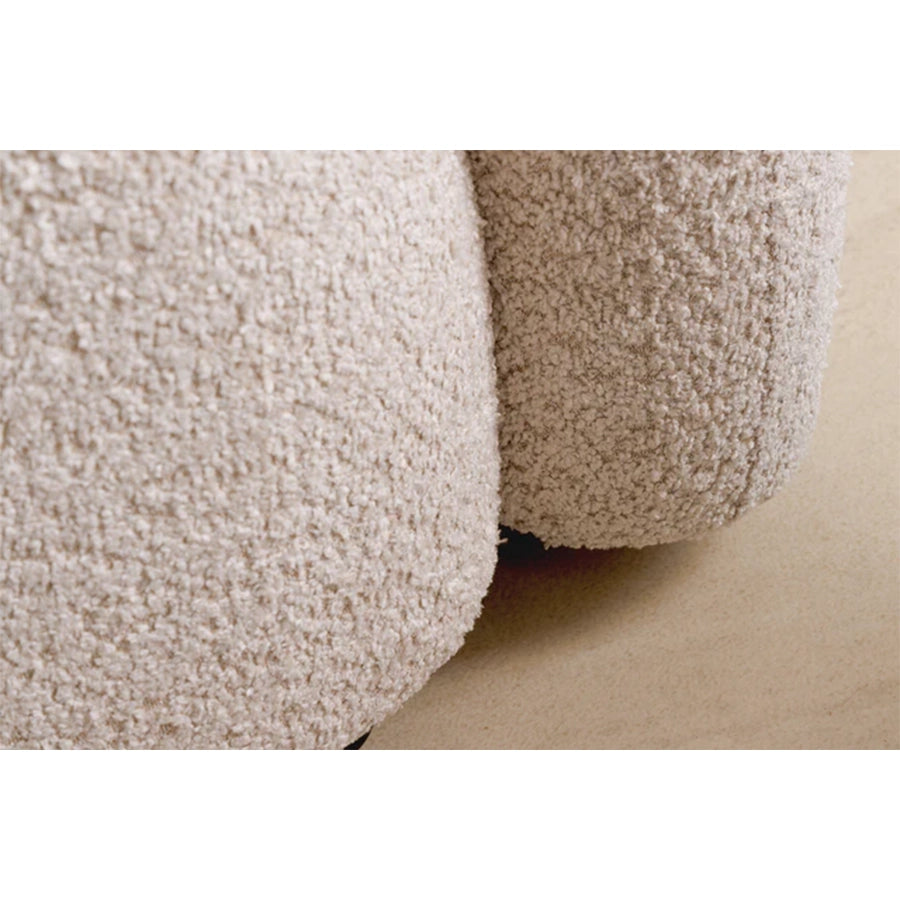 Canapea bej din material buclat 200 cm Art Deco