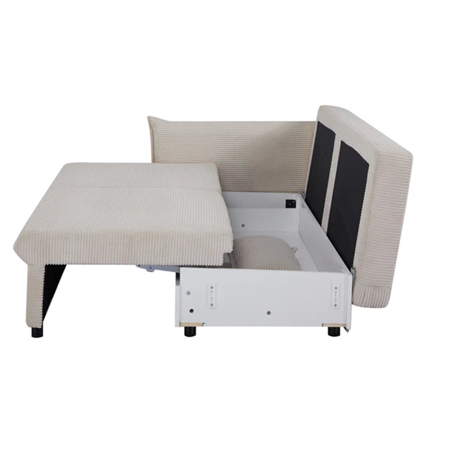 Canapea bej extensibila din poliester 215 cm Apartment