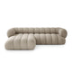 Canapea bej inchis cu colt din chenille left Koge