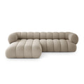 Canapea bej inchis cu colt din chenille left Koge