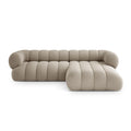 Canapea bej inchis cu colt din chenille right Koge