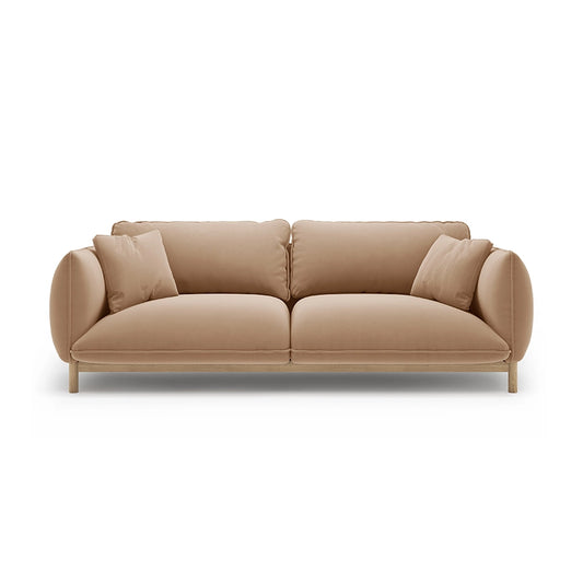 Canapea bej sand din catifea 208 cm Lona