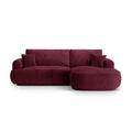 Canapea burgundy extensibila cu colt din textil Ella Right