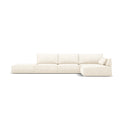 Canapea cu colt bej deschis din chenille 364 Kaelle Right
