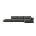 Canapea cu colt gri inchis din chenille 364 Kaelle Right